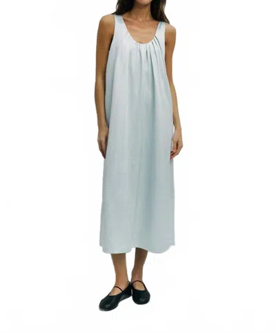 Mod Ref Satin Babydoll Midi Dress In Blue