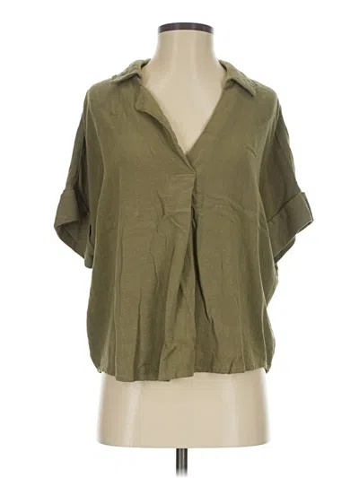 Pre-owned Mod Ref Short Sleeve Blouse In Green