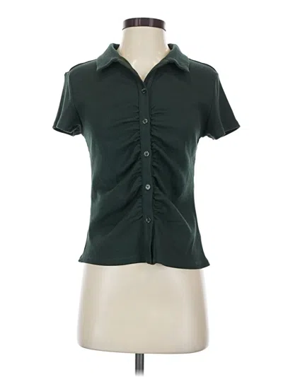 Pre-owned Mod Ref Short Sleeve Blouse In Green