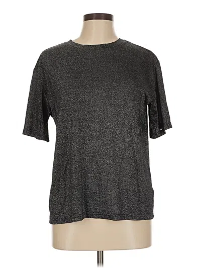 Pre-owned Mod Ref Short Sleeve Top Gray Metallic Pattern Crew Neck Tops
