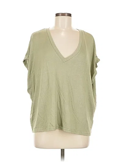 Pre-owned Mod Ref Short Sleeve Top Green V Neck Tops