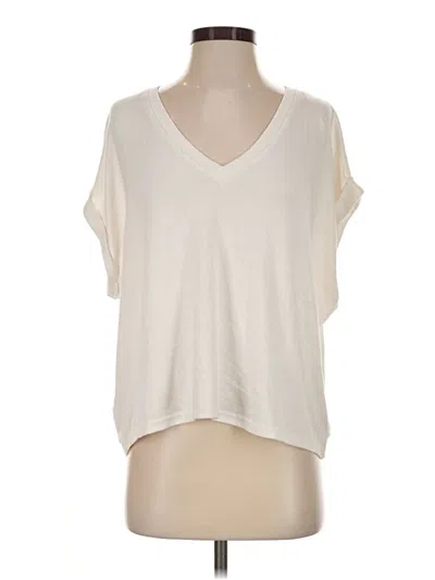 Pre-owned Mod Ref Short Sleeve Top Ivory V-neck Tops
