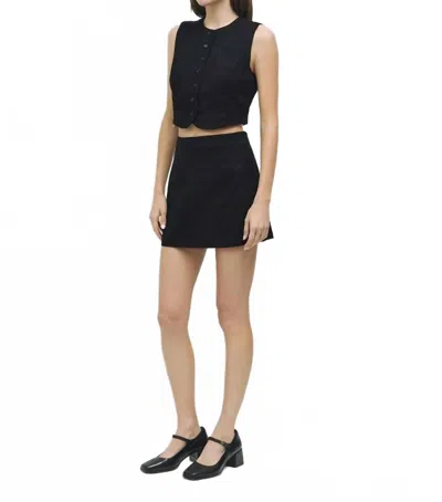 Mod Ref Silvy Button Front Vest In Black