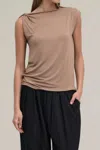 Mod Ref Soft Knit Twist Tank Top In Latte