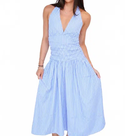 Mod Ref The Annie Halter Midi Dress In Blue