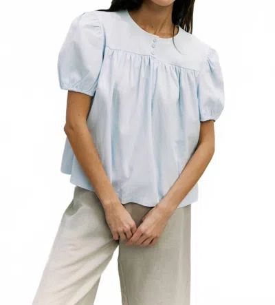 Mod Ref The Ava Cotton Top In Blue In White