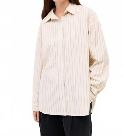Mod Ref The Brigid Top In Yellow Striped In Neutral