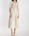 Mod Ref The Gracie Midi Dress In Beige In Beige