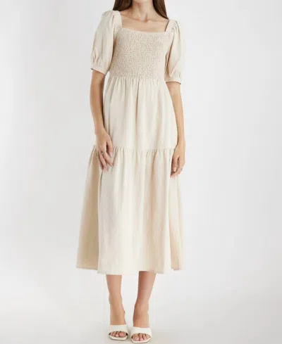 Mod Ref The Gracie Midi Dress In Beige In White