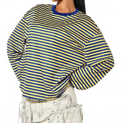 Mod Ref The Jessie Top In Blue/yellow In Multi