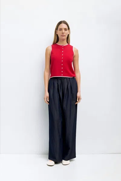 Mod Ref The Lisa Top In Red/pink In Multi