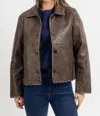 Mod Ref The Murph Distressed Faux Leather Jacket In Brown In Brown