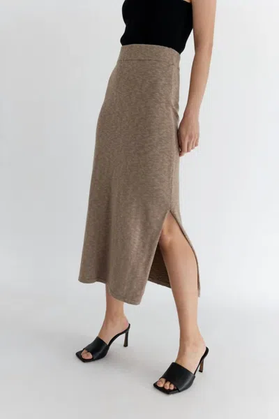 Mod Ref The Rosey Skirt In Taupe In Grey