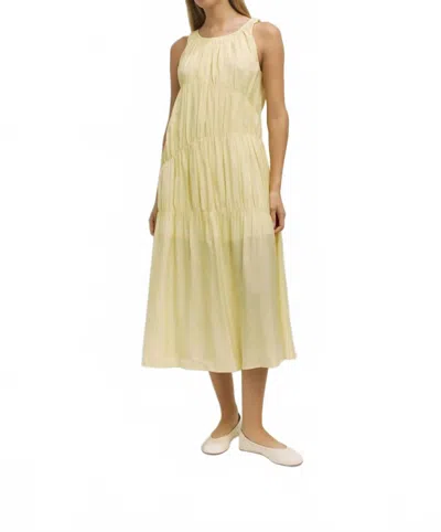 Mod Ref The Vittoria Tiered Midi Dress In Yellow In Neutral