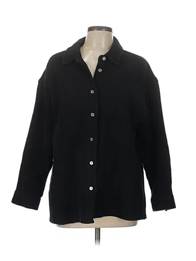 Pre-owned Mod Ref Thermal Top Black Collared Neckline Tops
