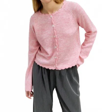 Mod Ref Tiffany Cardigan In Heathered Pink