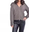 Mod Ref Two Way Zip Sweater In Charcoal In Gray