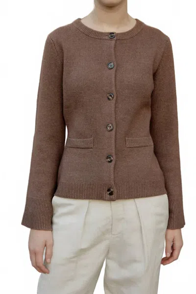 Mod Ref Tyler Cardigan In Chestnut Brown