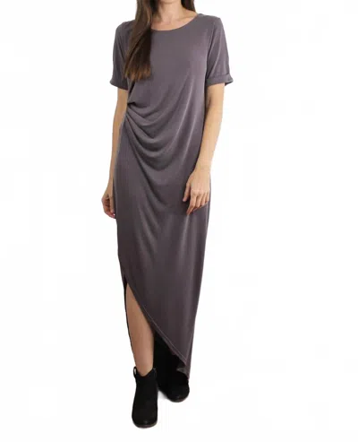 Mod Ref Valentina Maxi Dress In Dusty Plum In Animal Print