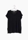 Mod Ref Women's Linen Knit Top In Black In Black
