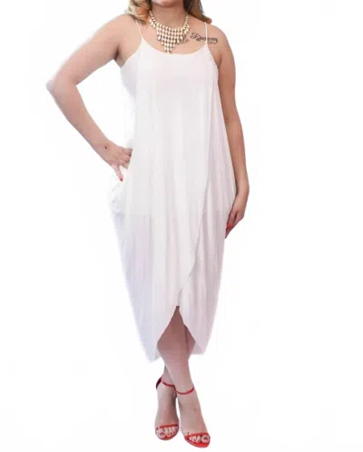 Mod Ref Wrap Midi Dress In Ivory In White