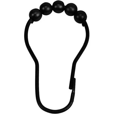 Moda At Home 12pk Shower Hook Metal Shower Curtain Hook In Black