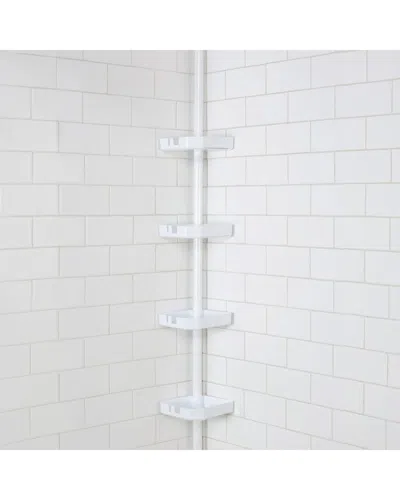 Moda At Home 4-tier Tension Corner Shower Caddy In White