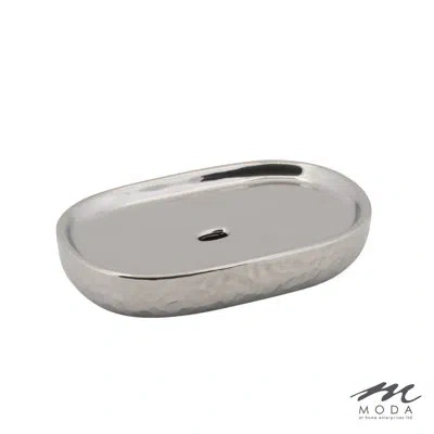 Moda At Home Asta Ceramic / Porcelain Bathroom Tray In Chrome