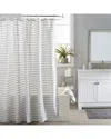 Moda At Home Camden 3pc Shower Curtain Set With 12 Shower Hooks In Grey