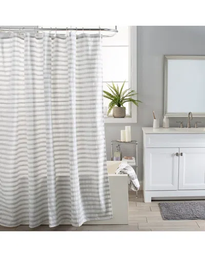 MODA AT HOME MODA AT HOME CAMDEN 3PC SHOWER CURTAIN SET WITH 12 SHOWER HOOKS