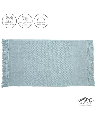 Moda At Home Carlaw Tasseled Bath Mat In Blue