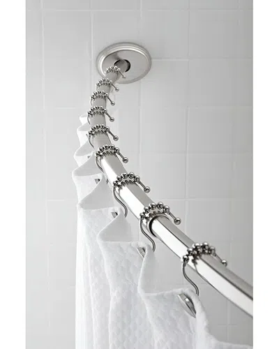 Moda At Home Curved 42-72in Shower Curtain Rod In Silver