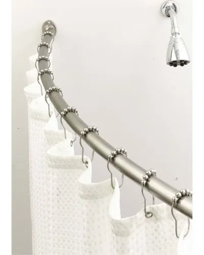 Moda At Home Curved 42-72in Shower Curtain Rod In Silver