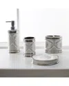 Moda At Home Damask 4 Piece Bath Coutertop Set White/silver In Gray