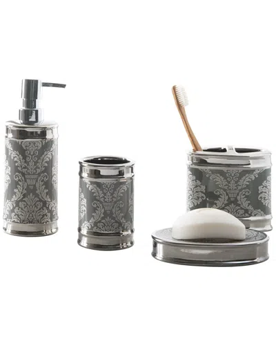 MODA AT HOME MODA AT HOME DAMASK BATH COUNTERTOP COLLECTION 4PC SET
