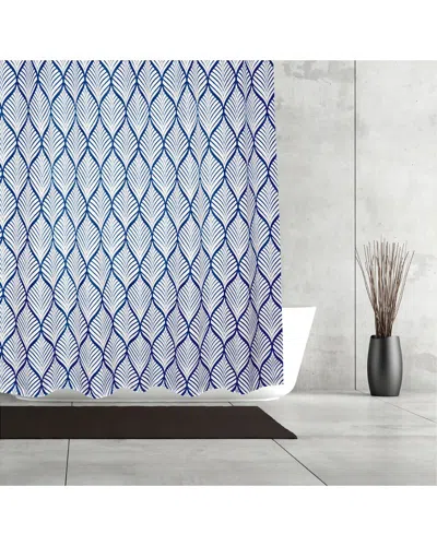 Moda At Home Deco Leaf 3pc Shower Curtain Set With 12 Shower Hooks In Multi