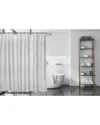 Moda At Home Everest Shower Curtain Jacquard 3pc Set With 12 Shower Hooks In Grey