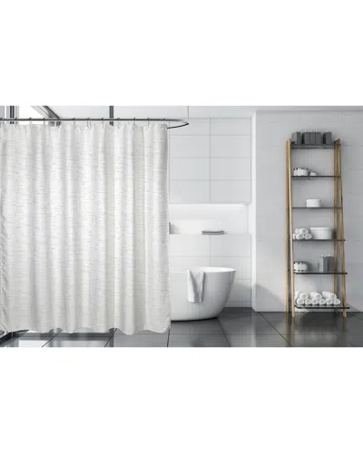 MODA AT HOME MODA AT HOME HARLOW SHOWER CURTAIN JAQUARD 3PC SET WITH 12 SHOWER HOOKS