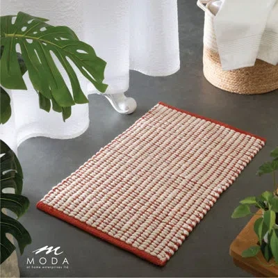 Moda At Home Sedona Cotton Blend Bath Mat In Red