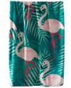 Moda At Home Set Of 2 Flamingos Palm Velour Beach Towels