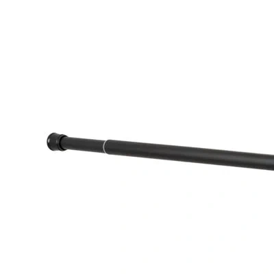 Moda At Home Tension 2'' Straight Tension Shower Curtain Rod In Matte Black
