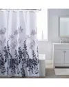 Moda At Home Wind Dance 3pc Shower Curtain Set With 12 Shower Hooks In White