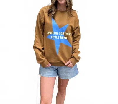 Moda Collection Grateful Every Little Thing Sweatshirt In Brown