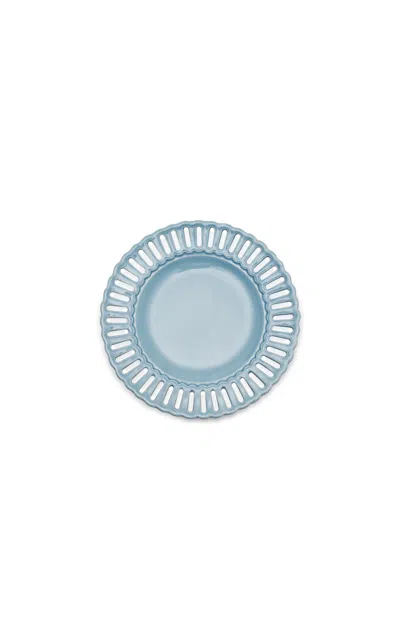 Moda Domus Balconata Creamware Dessert Plate In Blue