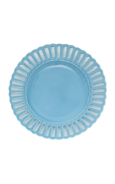 Moda Domus Balconata Creamware Dinner Plate In Blue