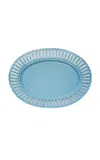 Moda Domus Balconata Creamware Serving Tray In Blue