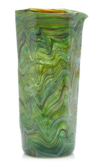 Moda Domus Calcedonio Glass Water Pitcher In Green