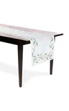 Moda Domus Hand-painted And Emboirdered Linen Table Runner In Multi