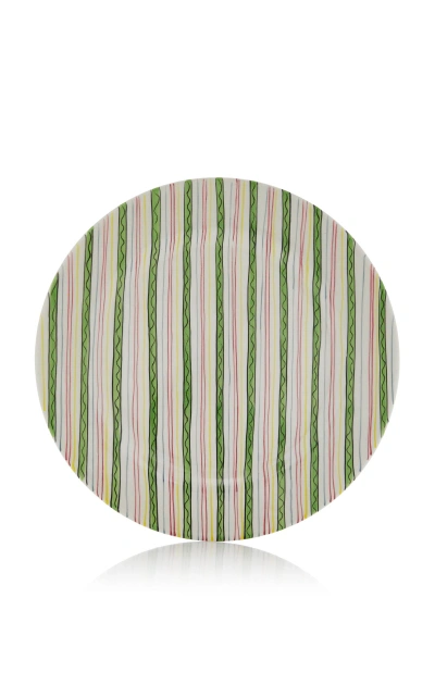 Moda Domus Hand-painted Ceramic Dessert Plate In Multi