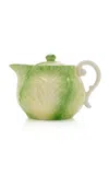 Moda Domus Handcrafted Ceramic Cabbage Tea Pot In Green